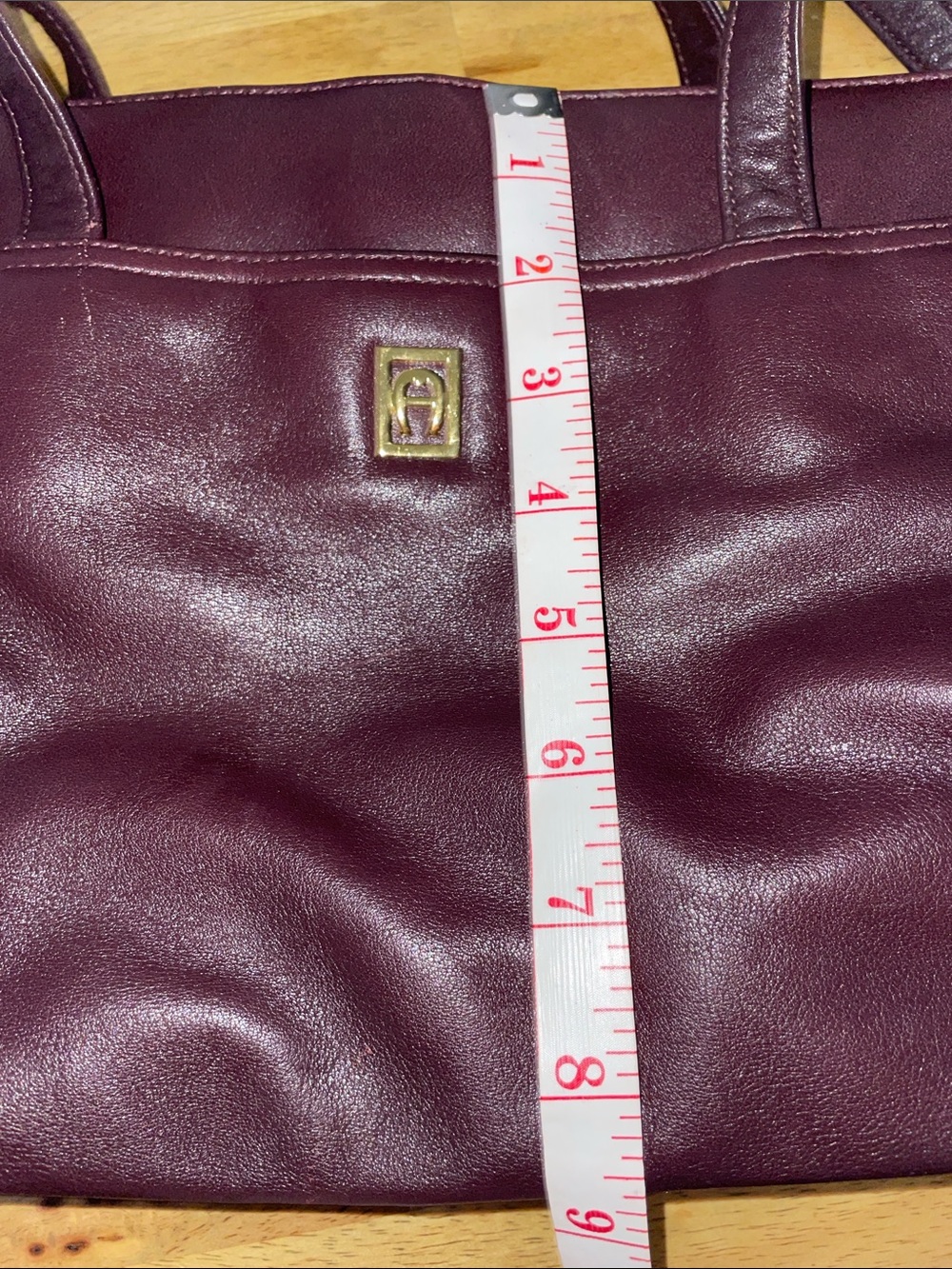 Etienne Aigner Burgundy Leather Shoulder Tote - Picture 8 of 9